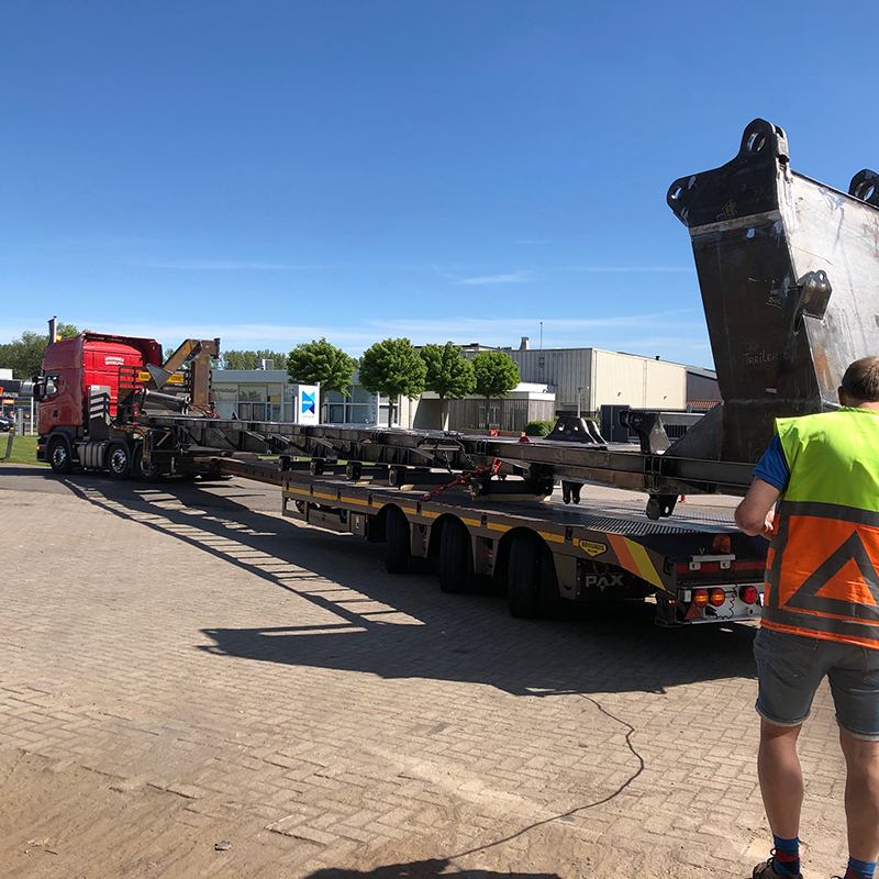 21 meter reuzenradtransporttrailer